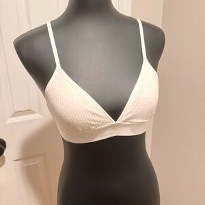 Aerie White Textured Bralette